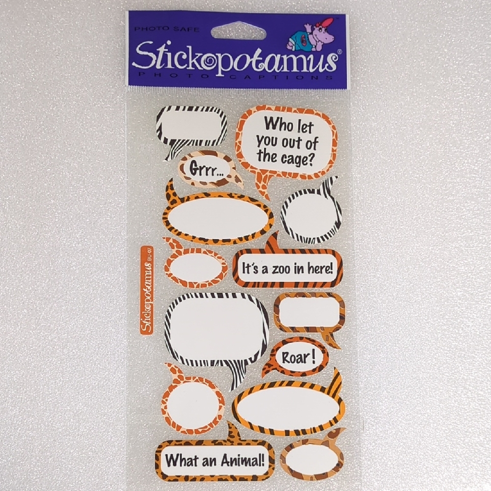 ❤️3/$10❤️Stickopotamus Jungle Captions Animal Print Stickers